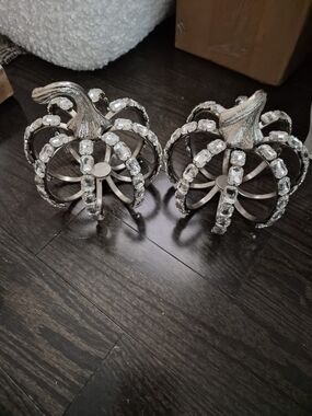 Silver Jeweled Pumpkin Accent Pair - Brand
